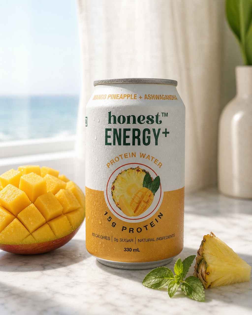 Honest Energy+ Mango Pineapple + Ashwagandha — Protein Water