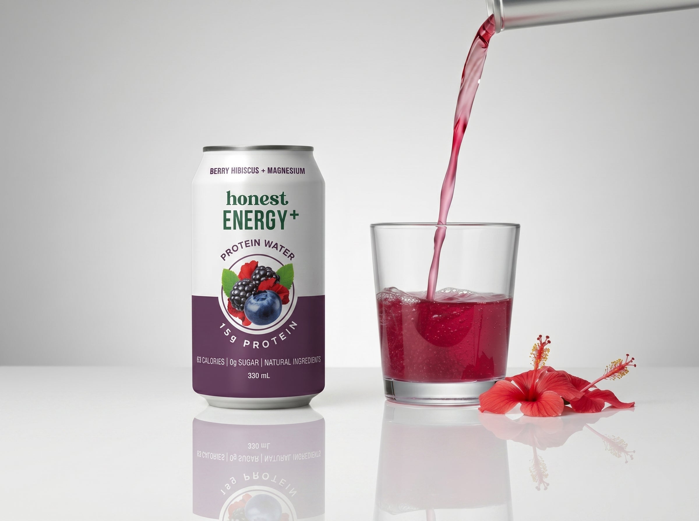 Honest Energy+ Berry Hibiscus + Magnesium — Protein Water