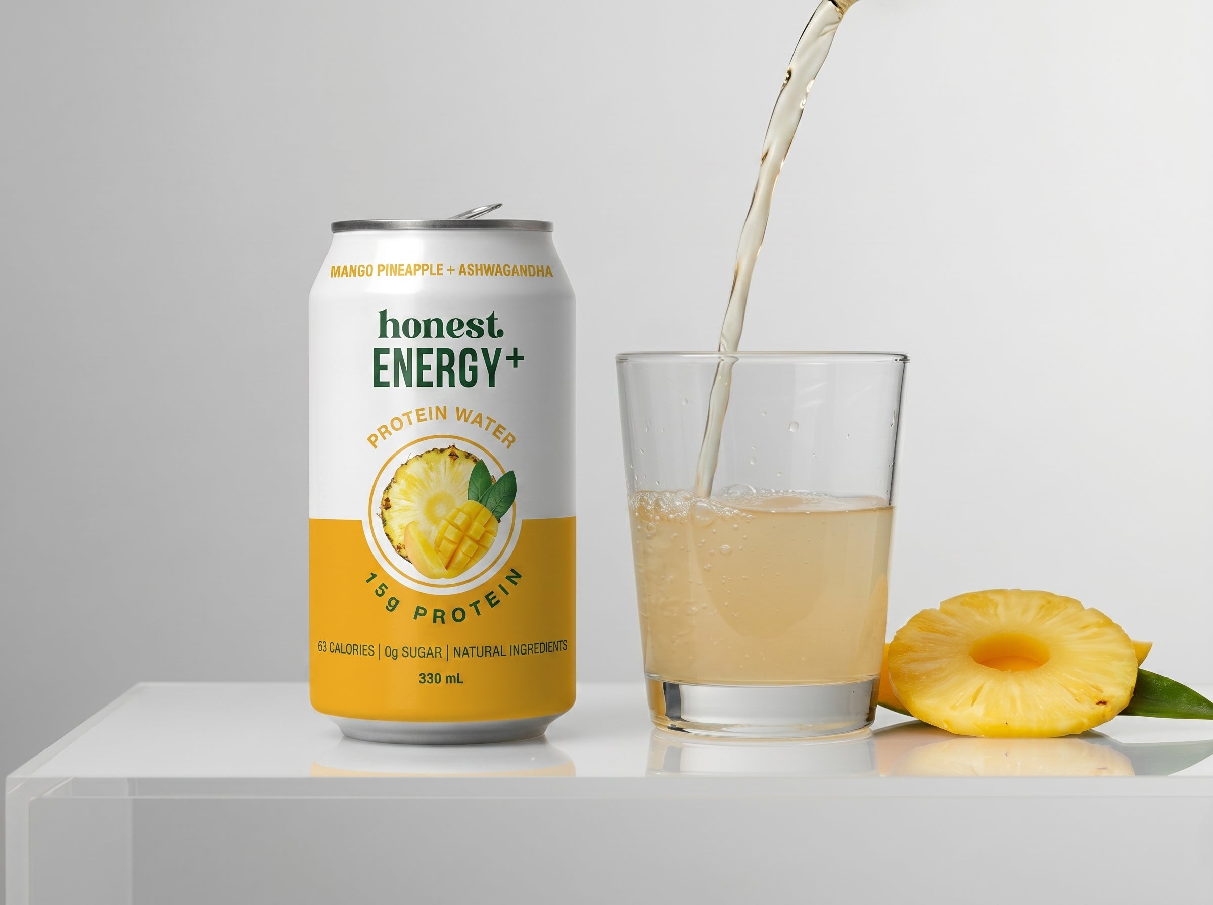 Honest Energy+ Mango Pineapple + Ashwagandha — Protein Water