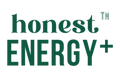 Logo of 'honest ENERGY+' with a green color scheme on a white background